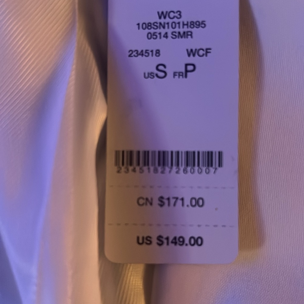 NWT $149 BEBE trench tan beige cream colorblock peplum flare trench jacket S - Picture 4 of 7